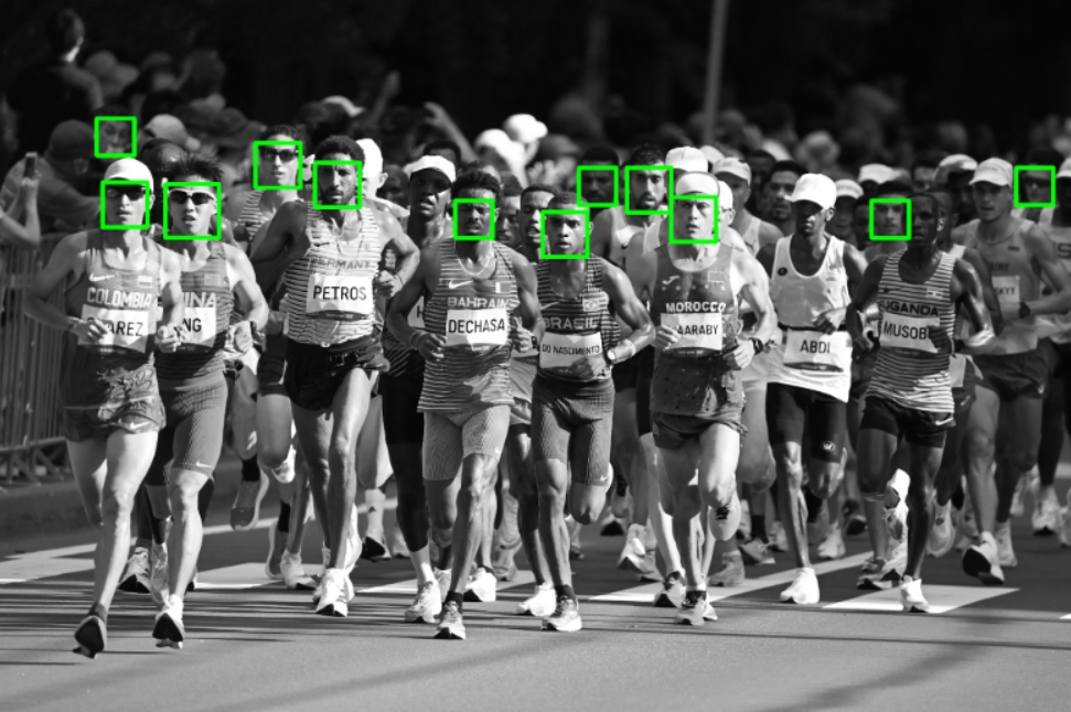 facial recognition app - image of people running